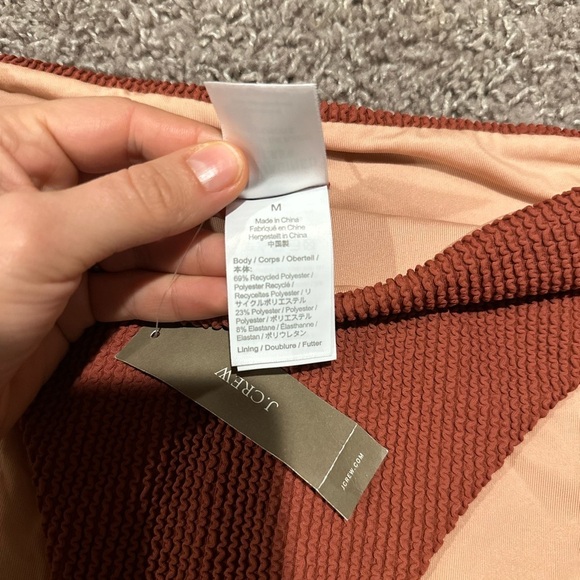 NWT J.Crew Textured Terracotta High Rise Bikini Bottom , size M - Picture 4 of 5